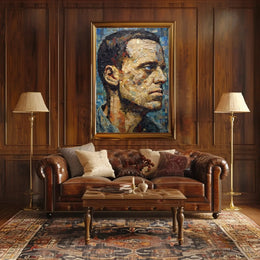 Introspective Male Mosaic Design Art Poster PosterGoat
