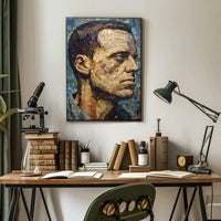 Introspective Male Mosaic Design Art Poster PosterGoat