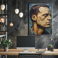 Introspective Male Mosaic Design Art Poster PosterGoat