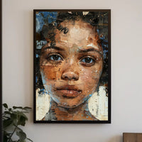 Introspective Mosaic Portrait Art in Abstract or Artistic Poster PosterGoat
