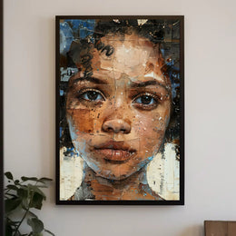 Introspective Mosaic Portrait Art in Abstract or Artistic Poster PosterGoat