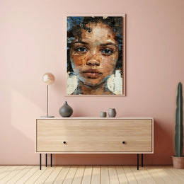 Introspective Mosaic Portrait Art in Abstract or Artistic Poster PosterGoat