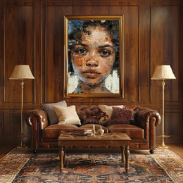 Introspective Mosaic Portrait Art in Abstract or Artistic Poster PosterGoat