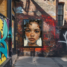 Introspective Mosaic Portrait Art in Abstract or Artistic Poster PosterGoat