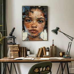 Introspective Mosaic Portrait Art in Abstract or Artistic Poster PosterGoat