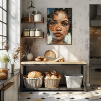 Introspective Mosaic Portrait Art in Abstract or Artistic Poster PosterGoat