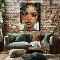 Introspective Mosaic Portrait Art in Abstract or Artistic Poster PosterGoat