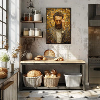 Introspective Portrait in Mosaic Style Artistic Poster PosterGoat