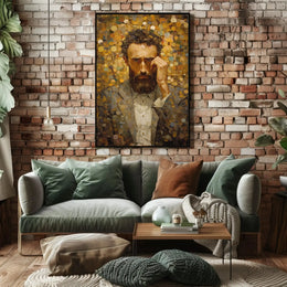 Introspective Portrait in Mosaic Style Artistic Poster PosterGoat