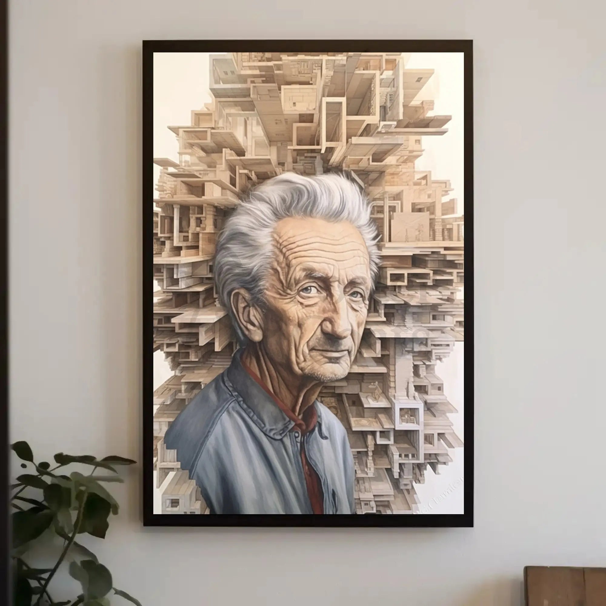 Introspective Wisdom in Abstract Artistic Poster PosterGoat