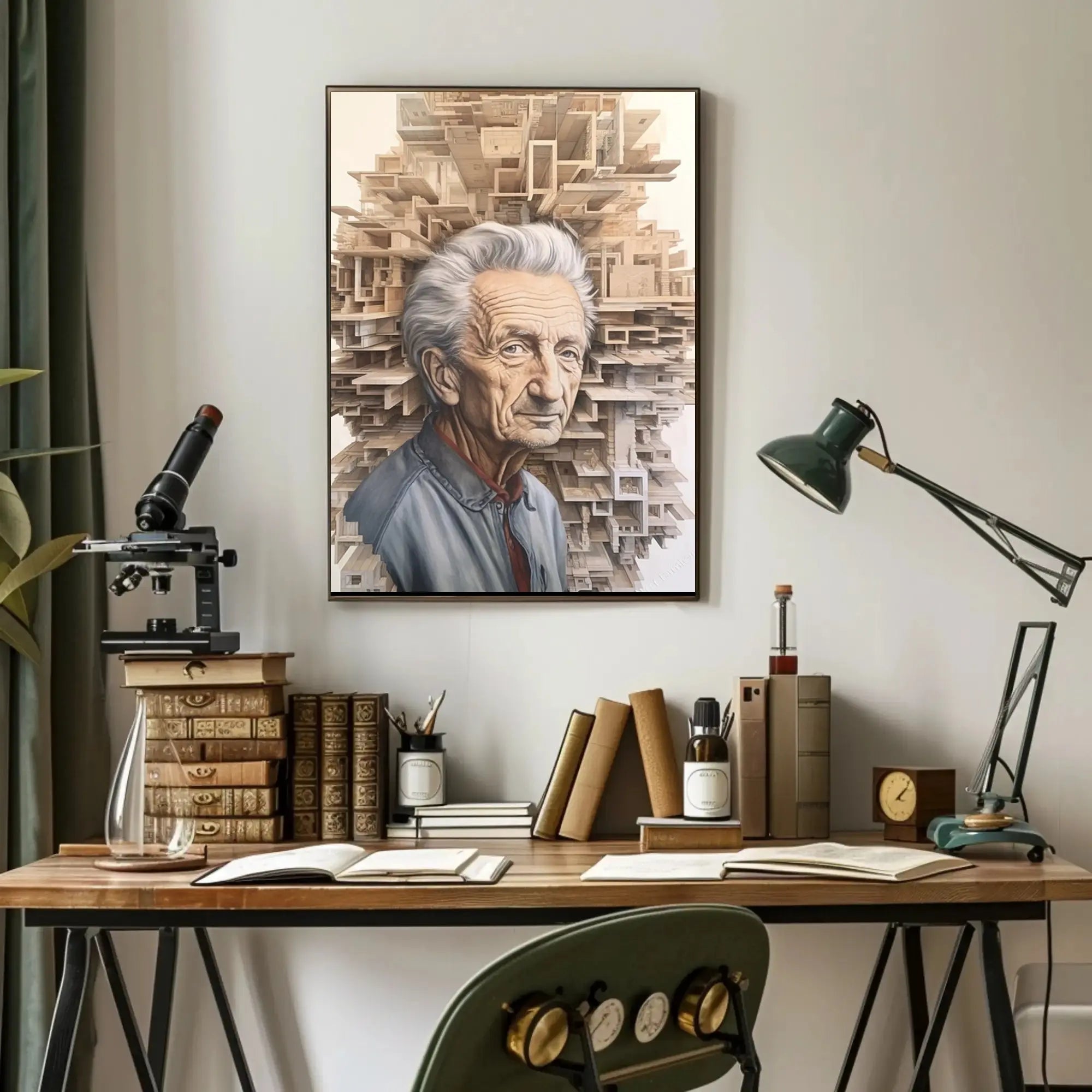 Introspective Wisdom in Abstract Artistic Poster PosterGoat