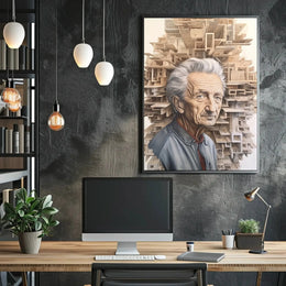 Introspective Wisdom in Abstract Artistic Poster PosterGoat