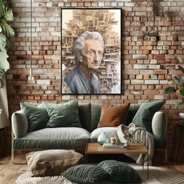 Introspective Wisdom in Abstract Artistic Poster PosterGoat
