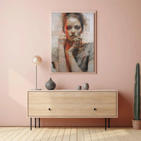 Introspective Woman Modern Art Abstract Poster PosterGoat