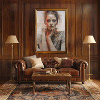 Introspective Woman Modern Art Abstract Poster PosterGoat