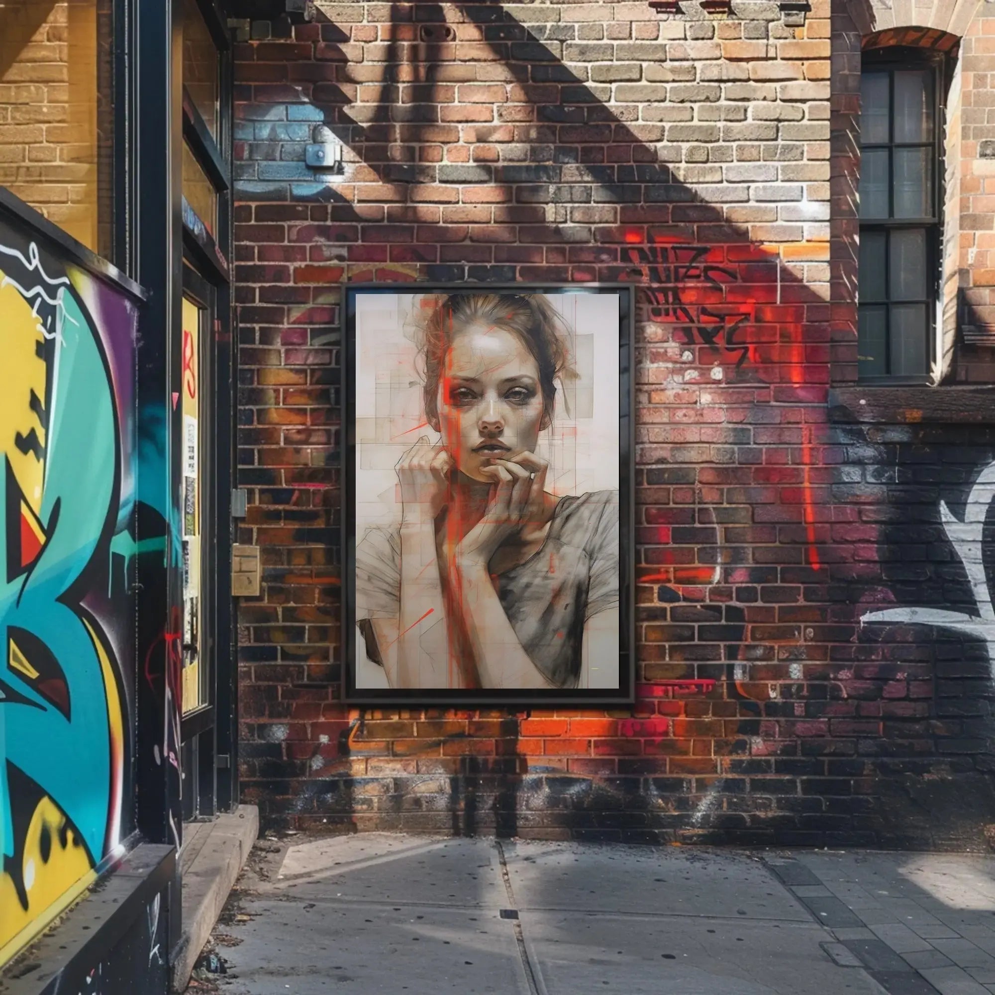 Introspective Woman Modern Art Abstract Poster PosterGoat