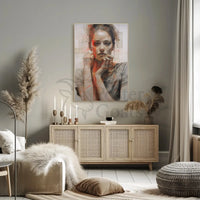 Introspective Woman Modern Art Abstract Poster PosterGoat