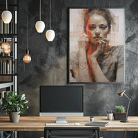 Introspective Woman Modern Art Abstract Poster PosterGoat