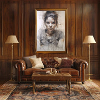 Introspective Young Woman Artistic Portrait Poster PosterGoat