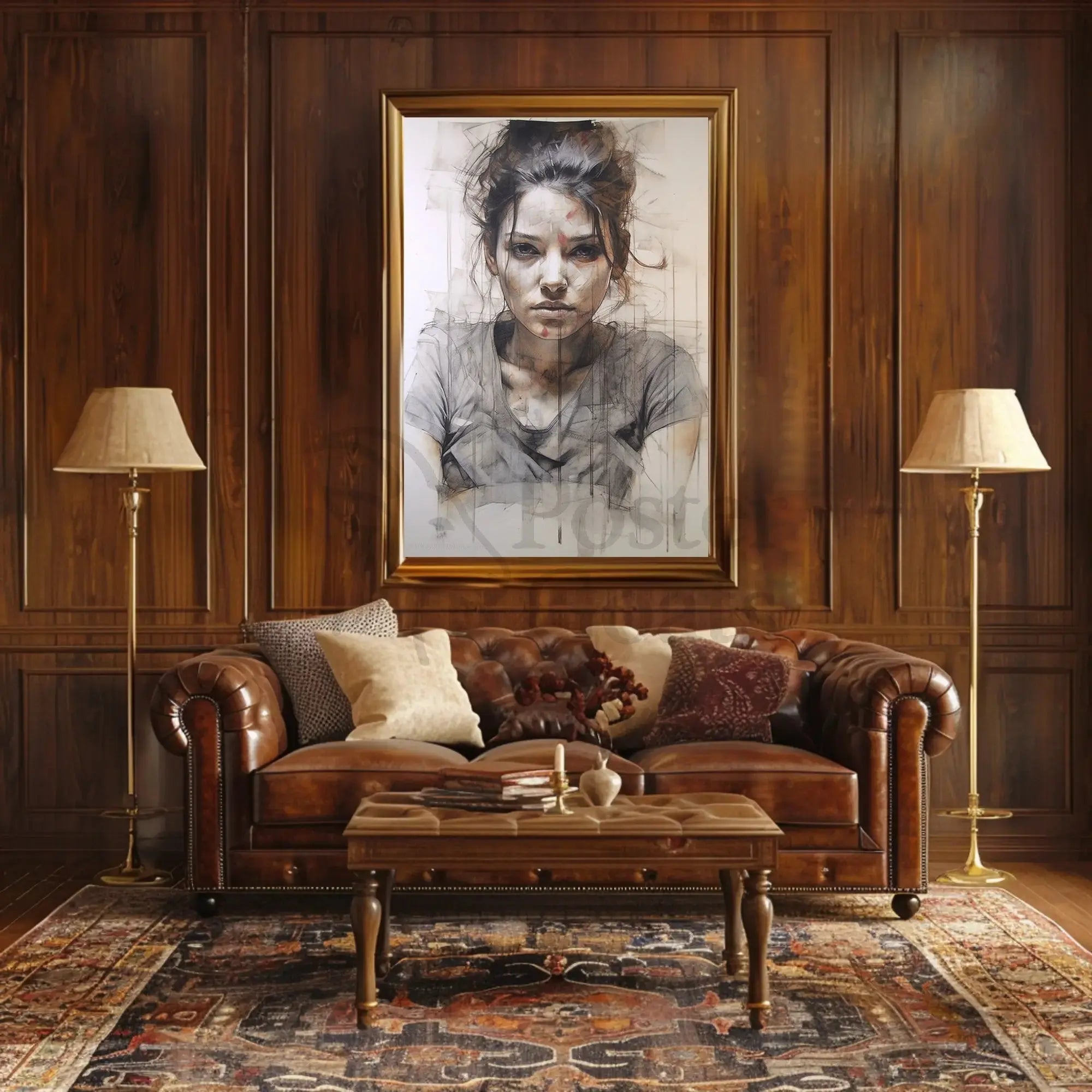 Introspective Young Woman Artistic Portrait Poster PosterGoat