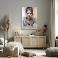 Introspective Young Woman Artistic Portrait Poster PosterGoat