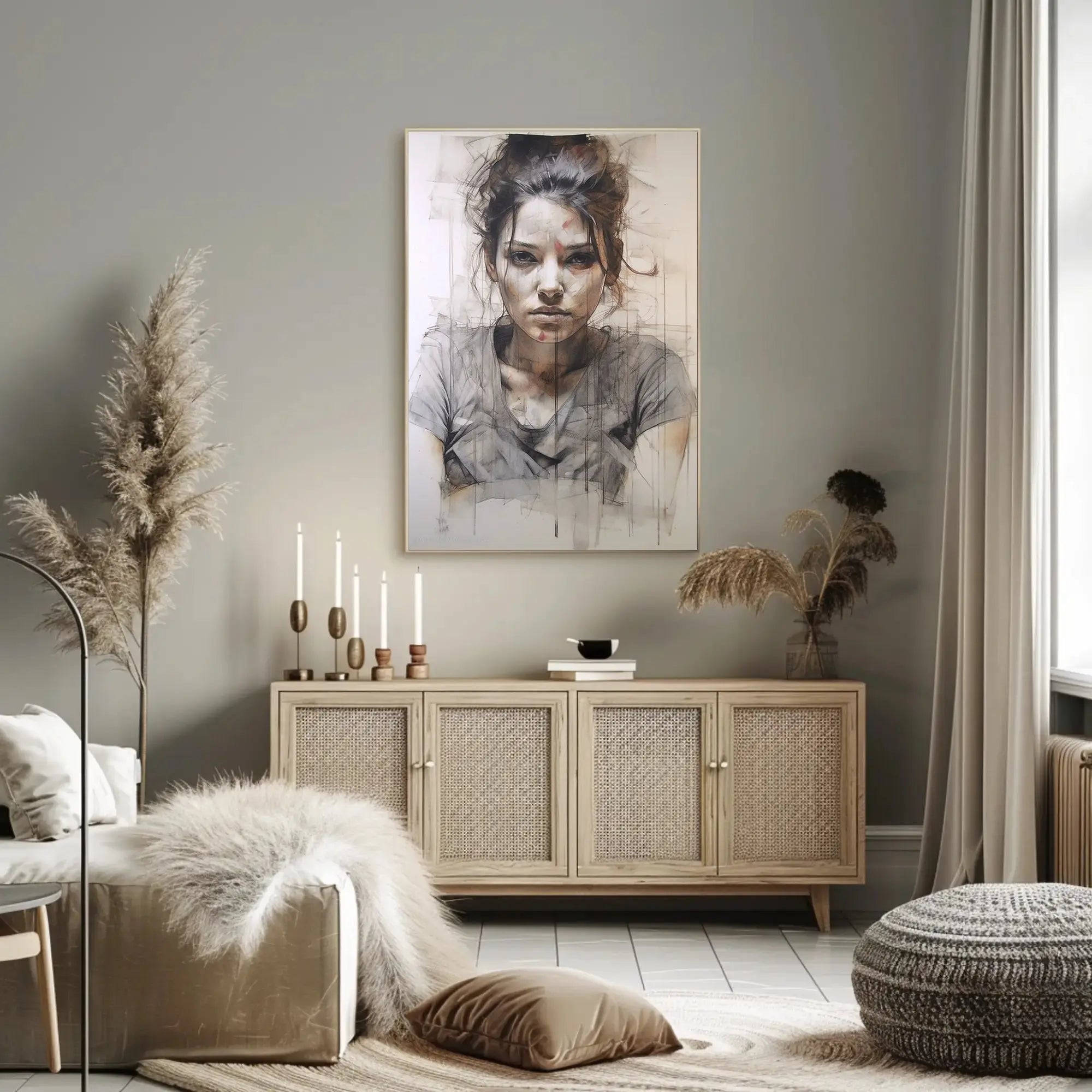 Introspective Young Woman Artistic Portrait Poster PosterGoat