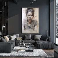 Introspective Young Woman Artistic Portrait Poster PosterGoat