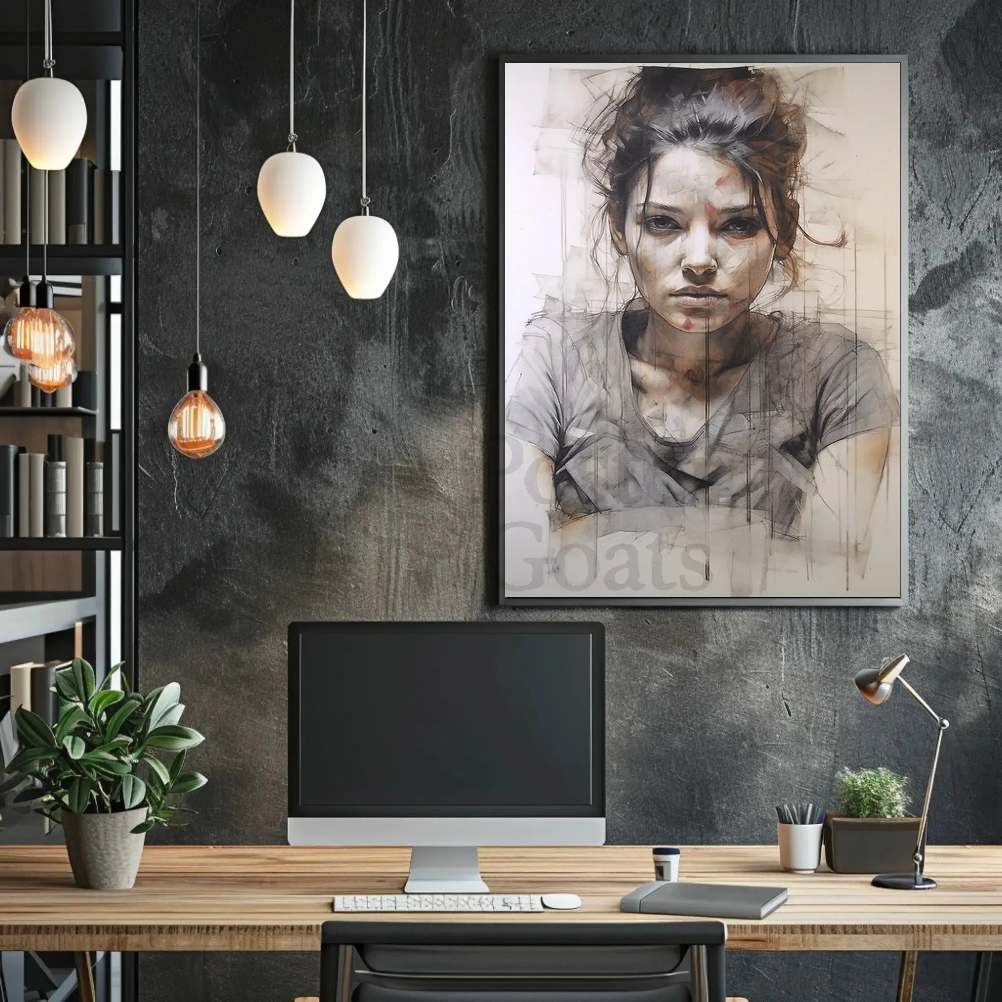 Introspective Young Woman Artistic Portrait Poster PosterGoat