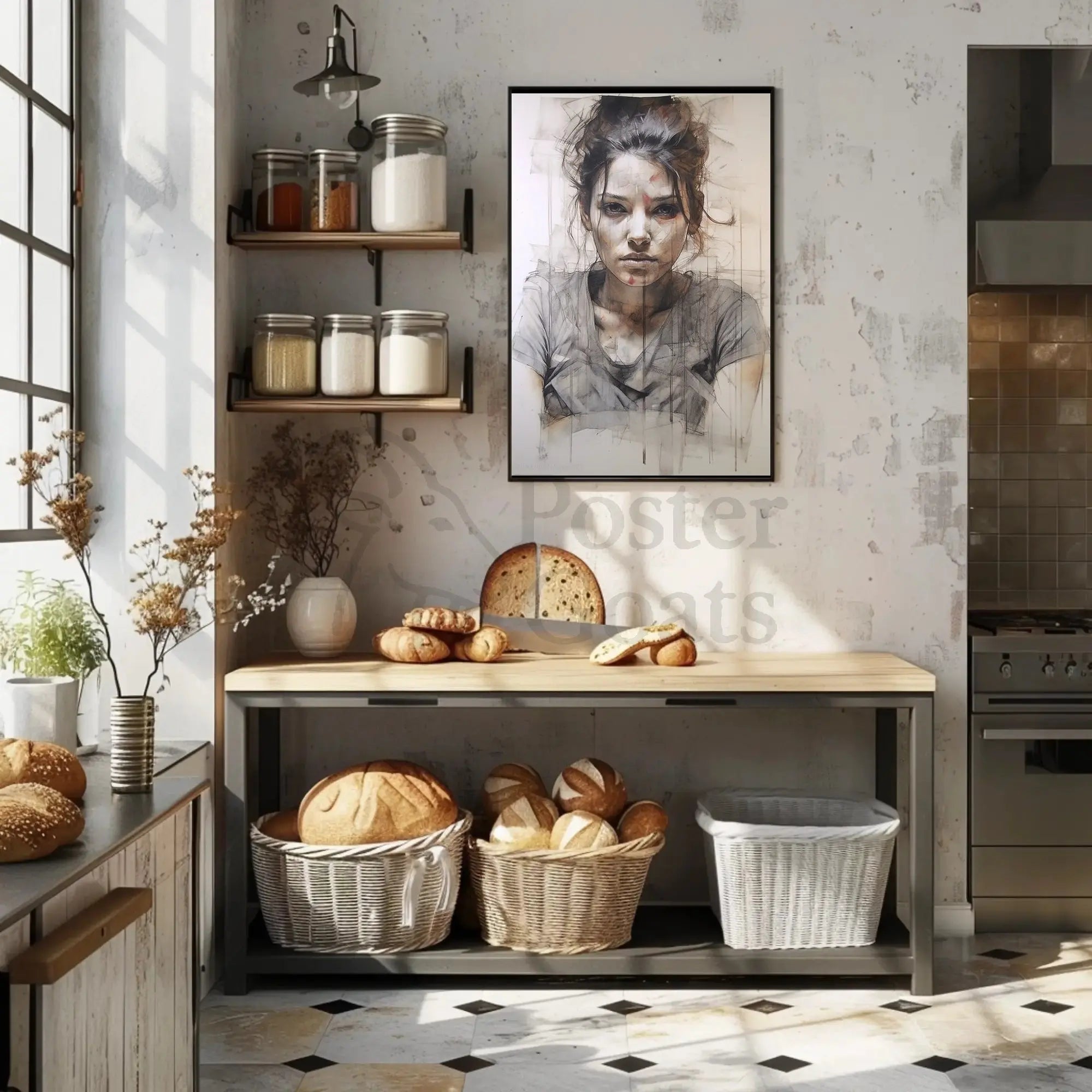 Introspective Young Woman Artistic Portrait Poster PosterGoat