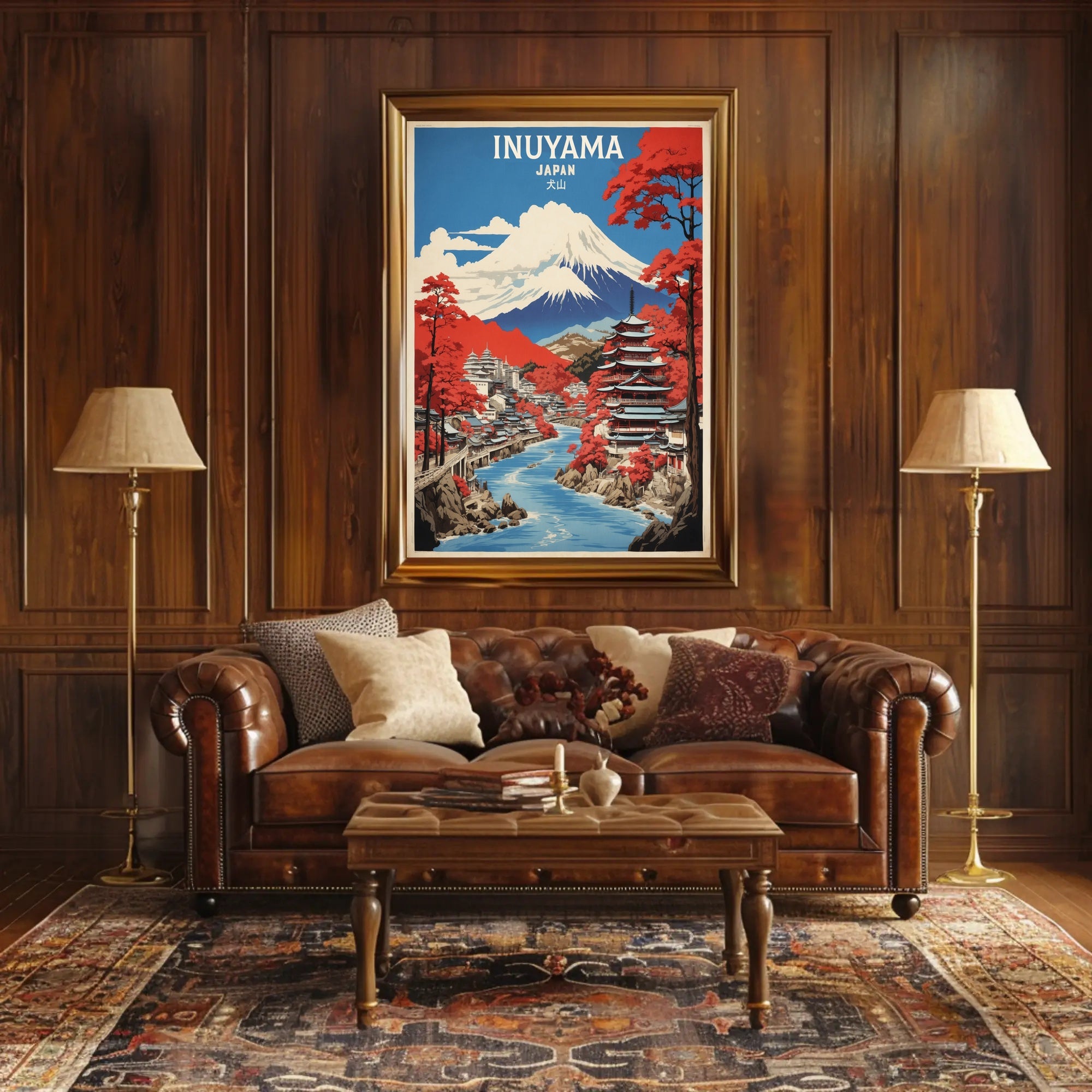 Inuyama Japan Scenic Vintage Travel Poster PosterGoat