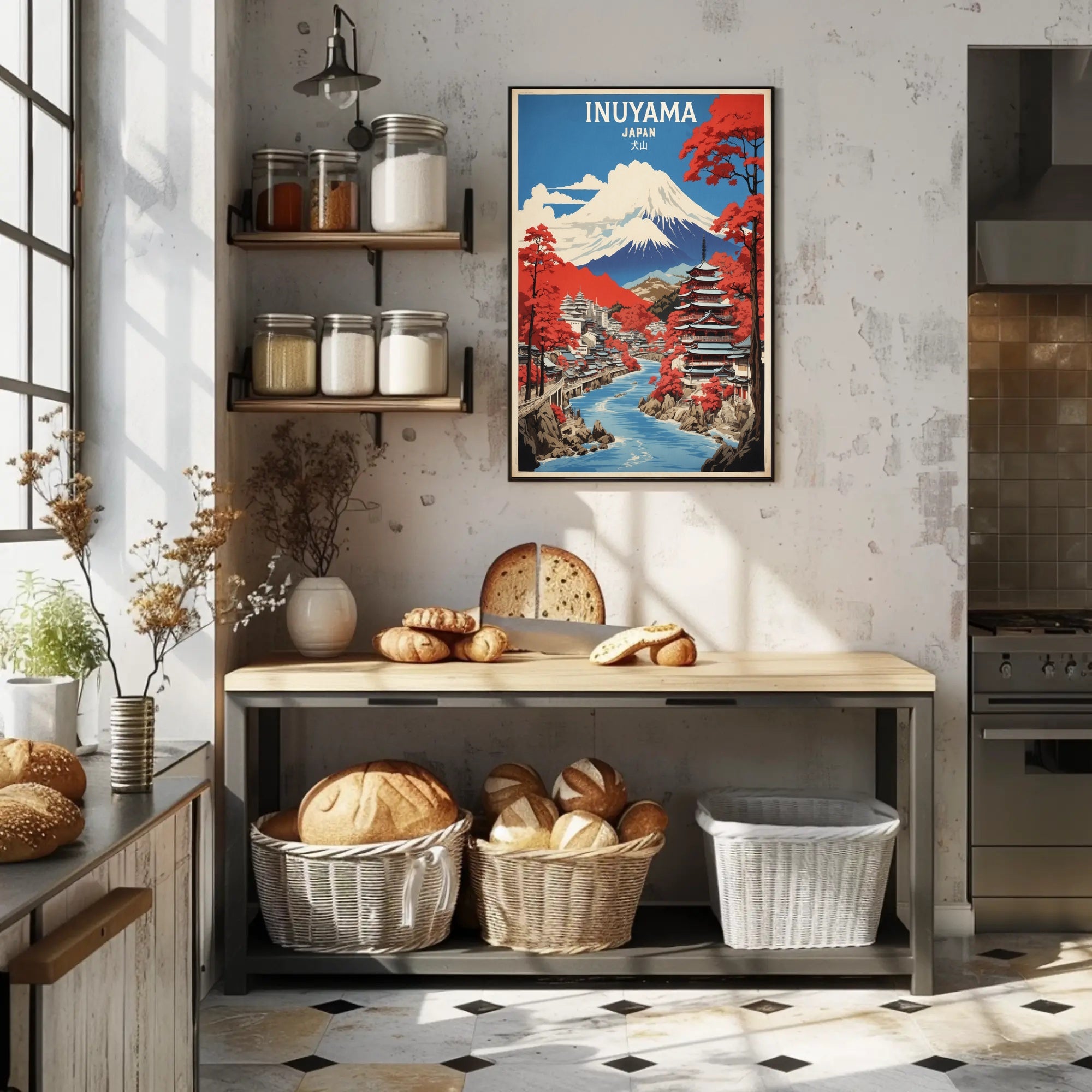 Inuyama Japan Scenic Vintage Travel Poster PosterGoat