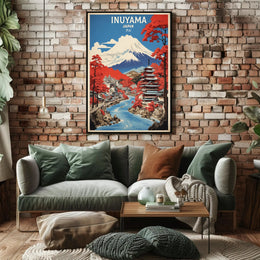 Inuyama Japan Scenic Vintage Travel Poster PosterGoat