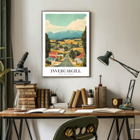 Invercargill Vintage Travel Art: Nostalgic Rural Landscape Travel Poster PosterGoat