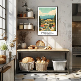 Invercargill Vintage Travel Art: Nostalgic Rural Landscape Travel Poster PosterGoat