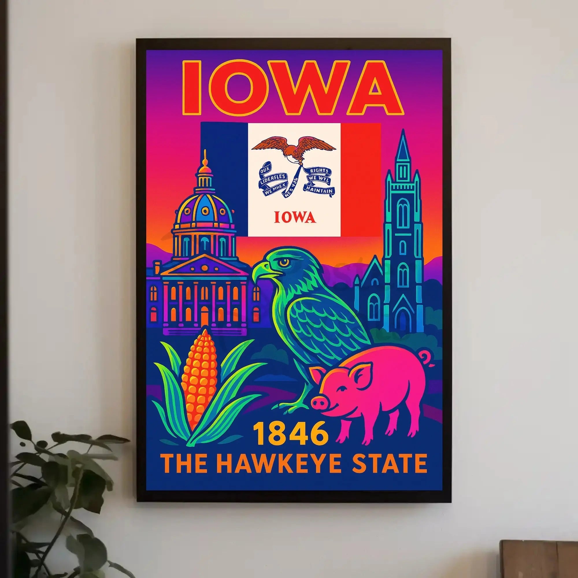 Iowa Heritage Celebration Art Print Cultural or Heritage Poster PosterGoat