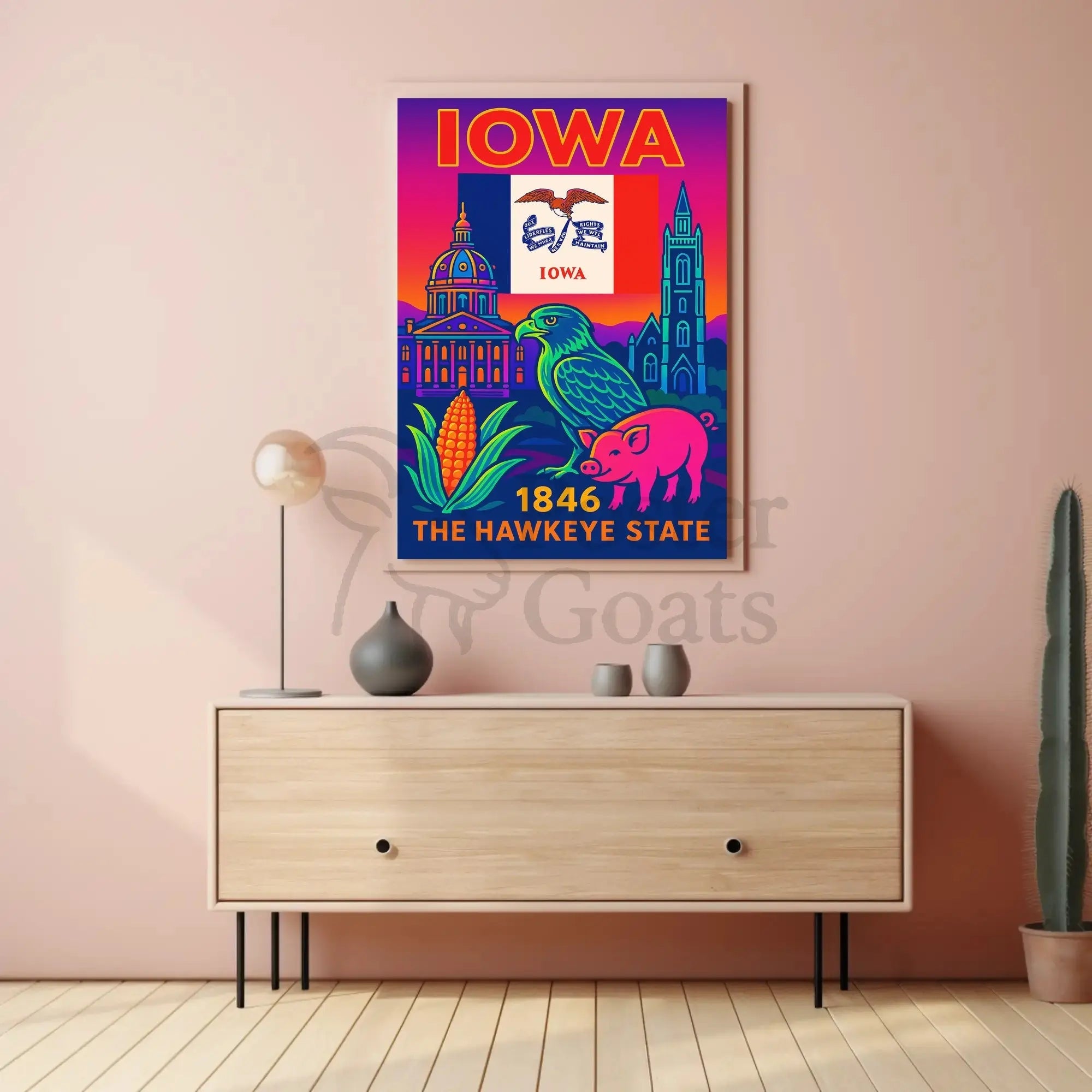 Iowa Heritage Celebration Art Print Cultural or Heritage Poster PosterGoat