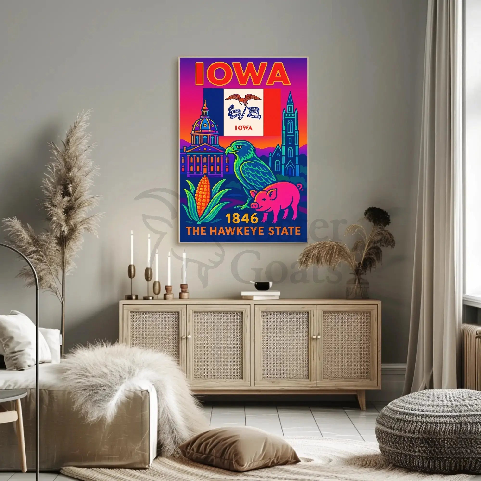 Iowa Heritage Celebration Art Print Cultural or Heritage Poster PosterGoat