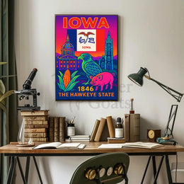 Iowa Heritage Celebration Art Print Cultural or Heritage Poster PosterGoat