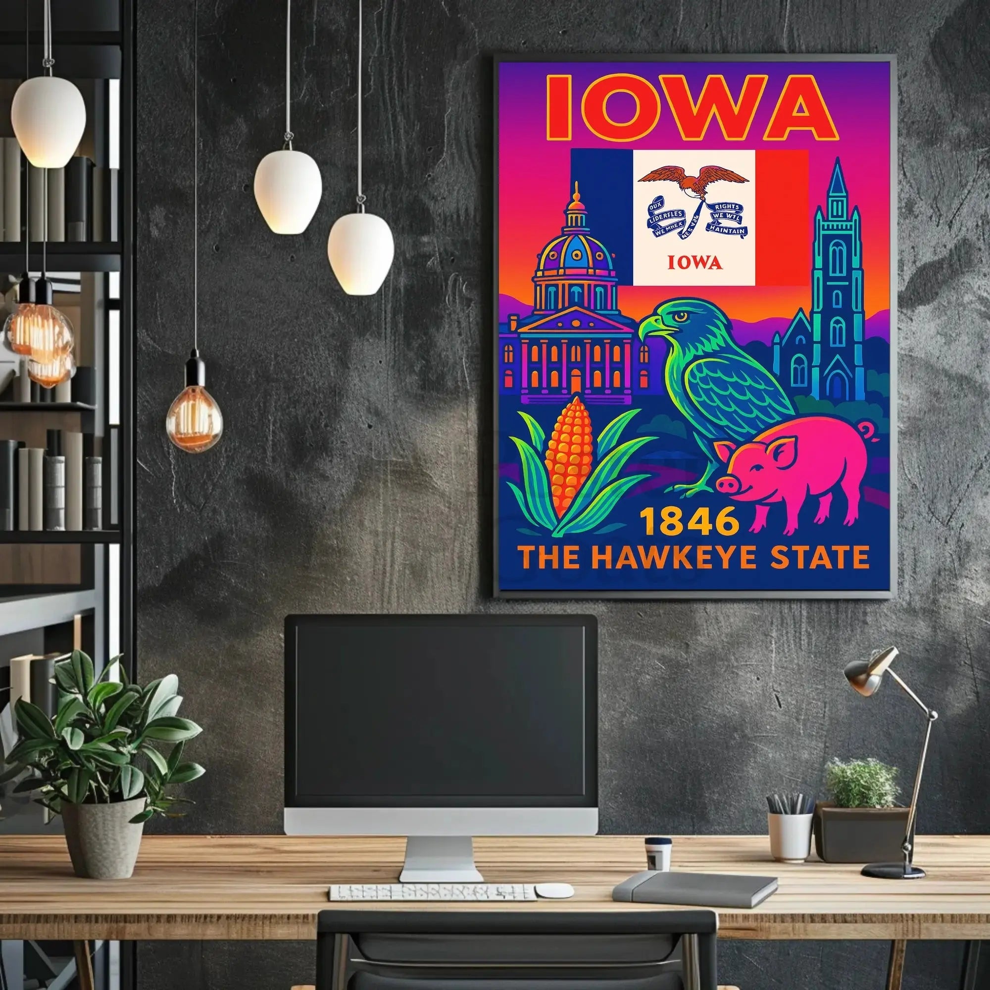 Iowa Heritage Celebration Art Print Cultural or Heritage Poster PosterGoat