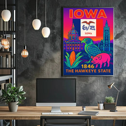 Iowa Heritage Celebration Art Print Cultural or Heritage Poster PosterGoat
