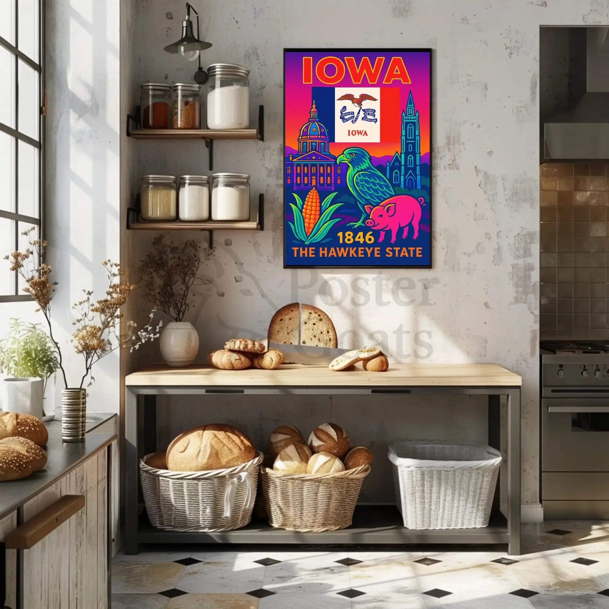 Iowa Heritage Celebration Art Print Cultural or Heritage Poster PosterGoat