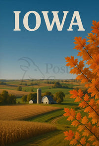 Iowa Tranquil Autumn Landscape Travel Poster PosterGoat
