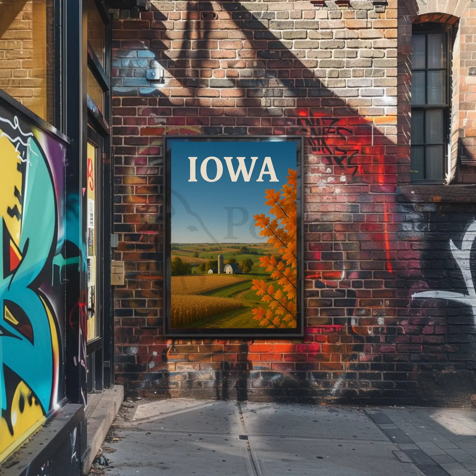 Iowa Tranquil Autumn Landscape Travel Poster PosterGoat