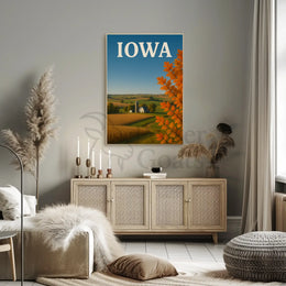 Iowa Tranquil Autumn Landscape Travel Poster PosterGoat