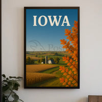 Iowa Tranquil Autumn Landscape Travel Poster PosterGoat