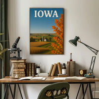 Iowa Tranquil Autumn Landscape Travel Poster PosterGoat