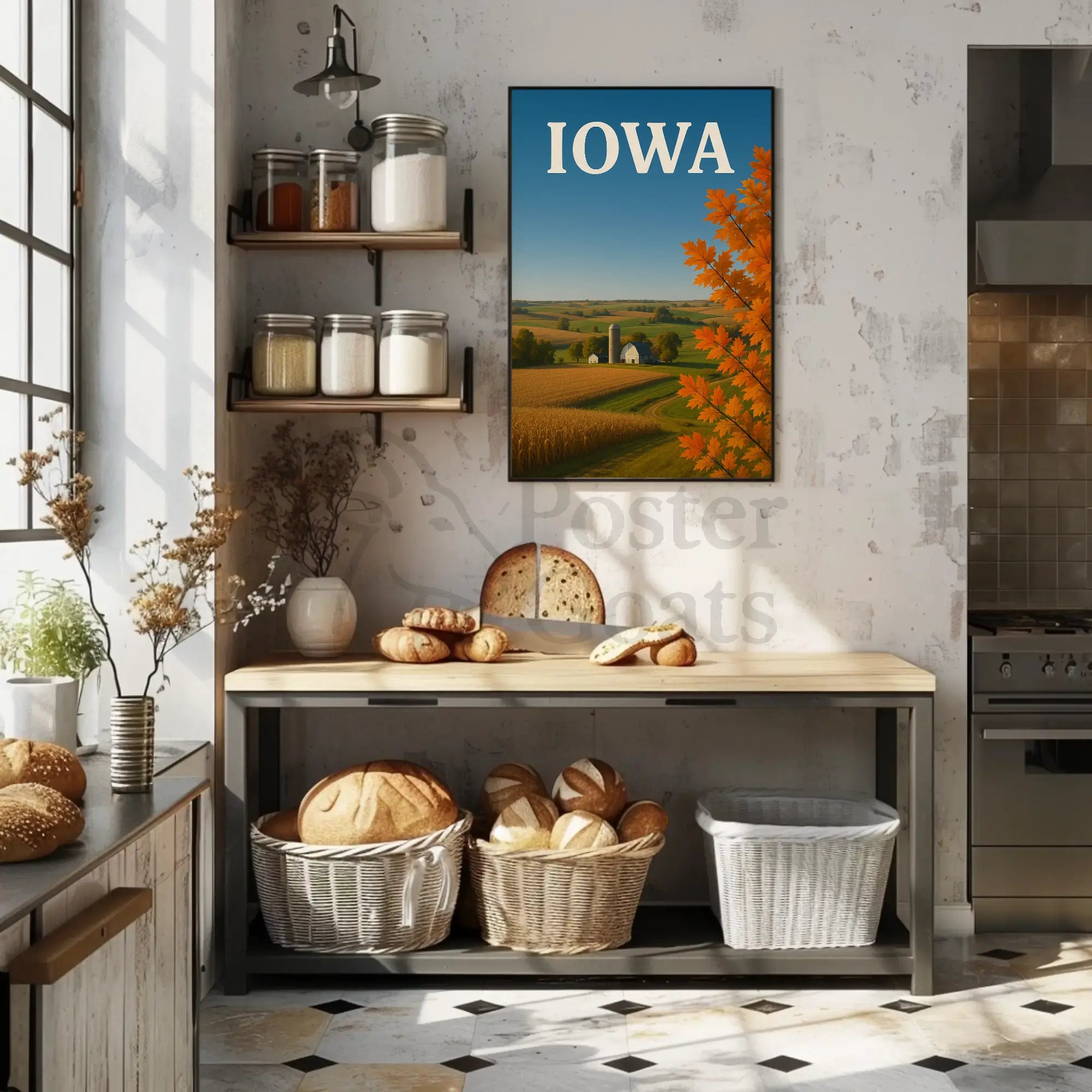 Iowa Tranquil Autumn Landscape Travel Poster PosterGoat