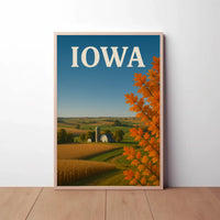 Iowa Tranquil Autumn Landscape Travel Poster PosterGoat