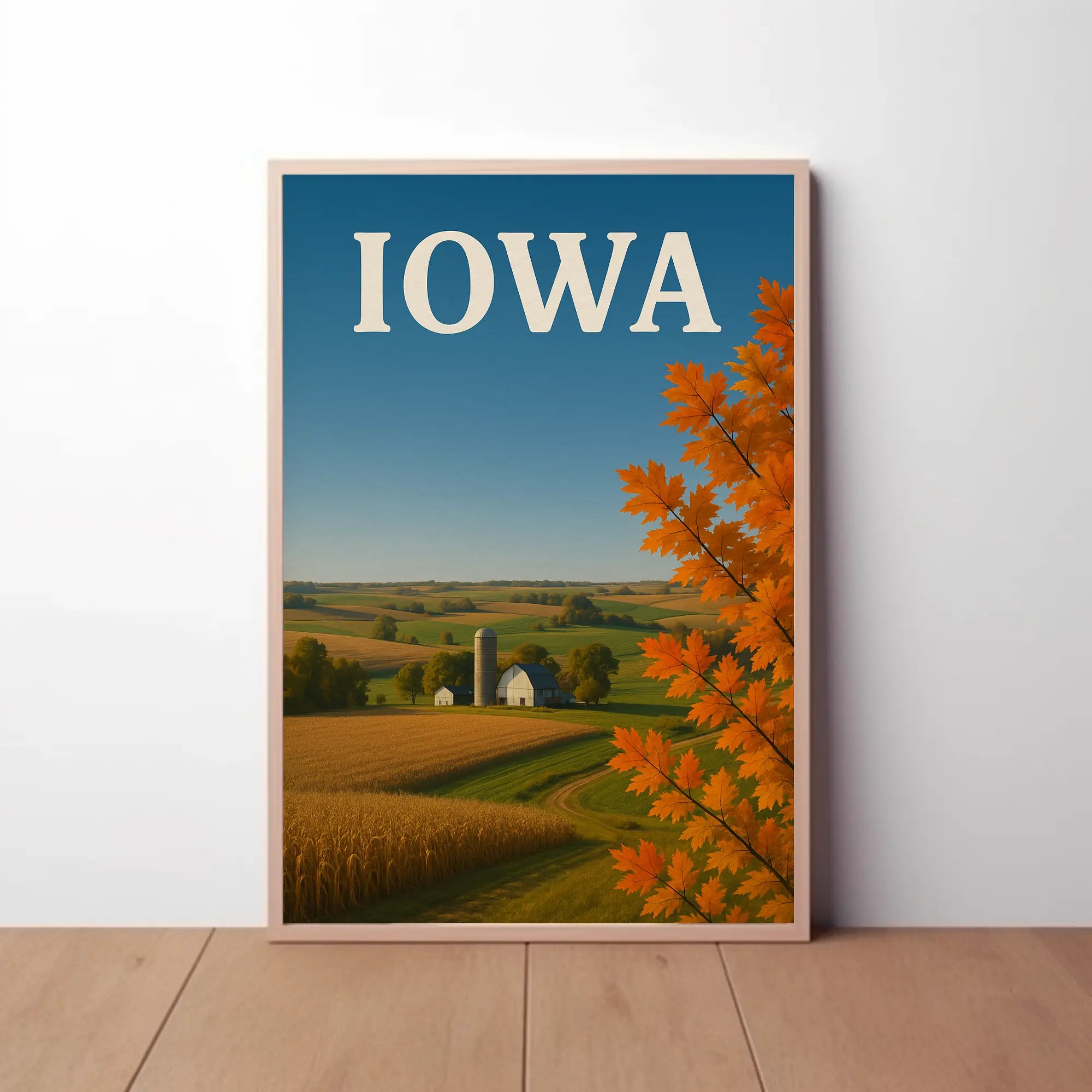 Iowa Tranquil Autumn Landscape Travel Poster PosterGoat