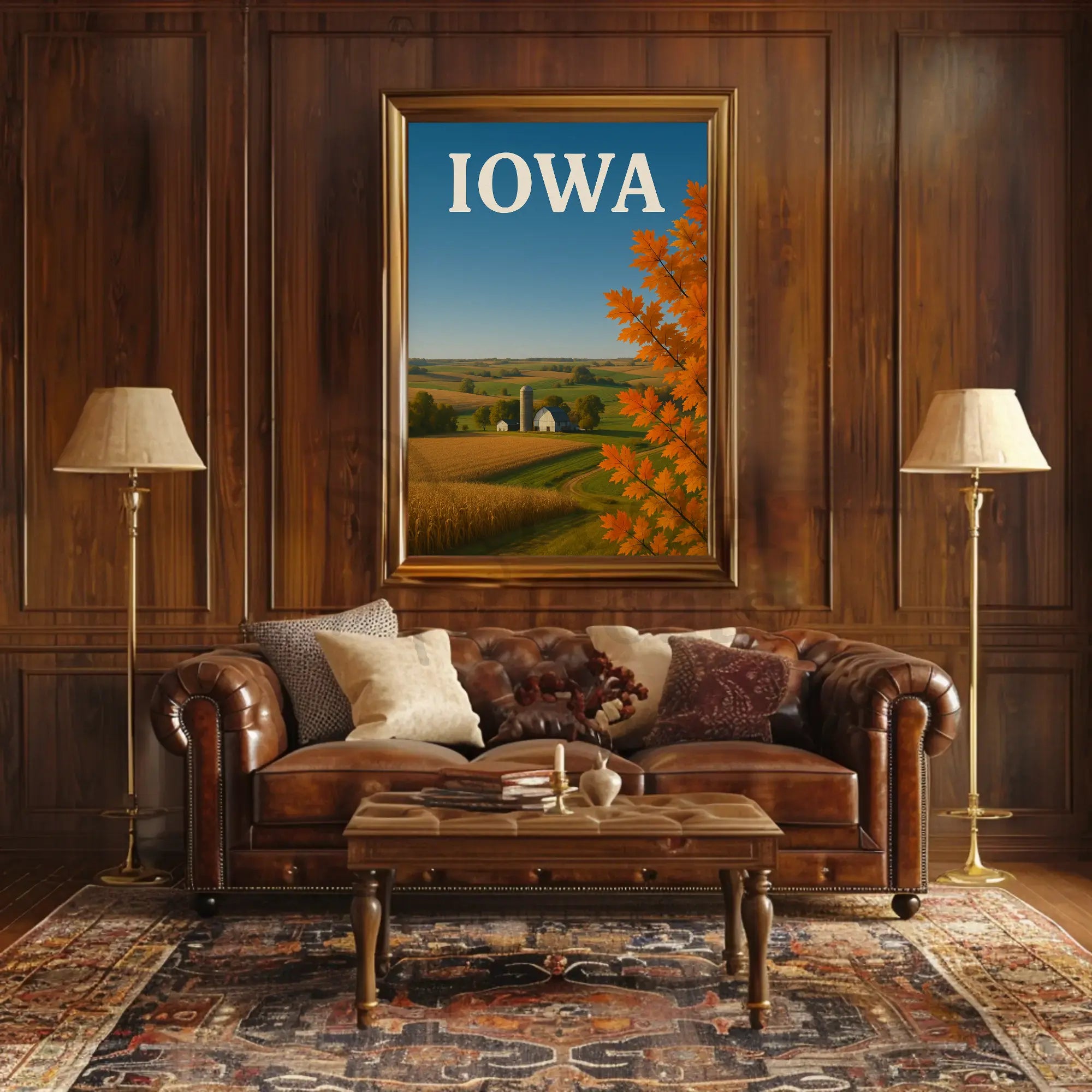 Iowa Tranquil Autumn Landscape Travel Poster PosterGoat